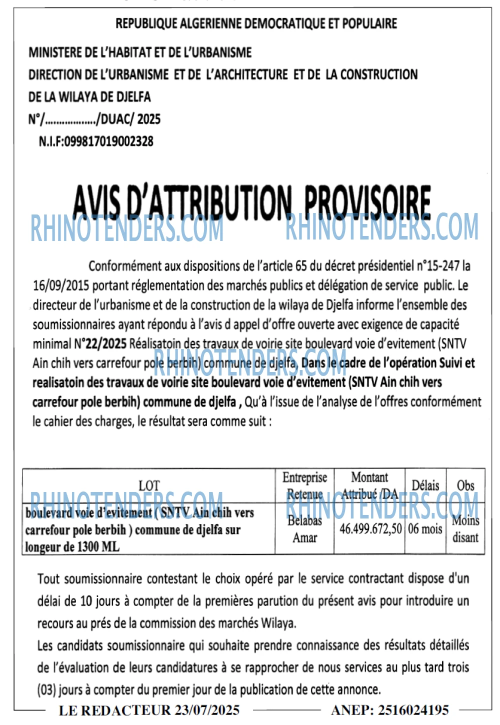 LE REDACTEUR