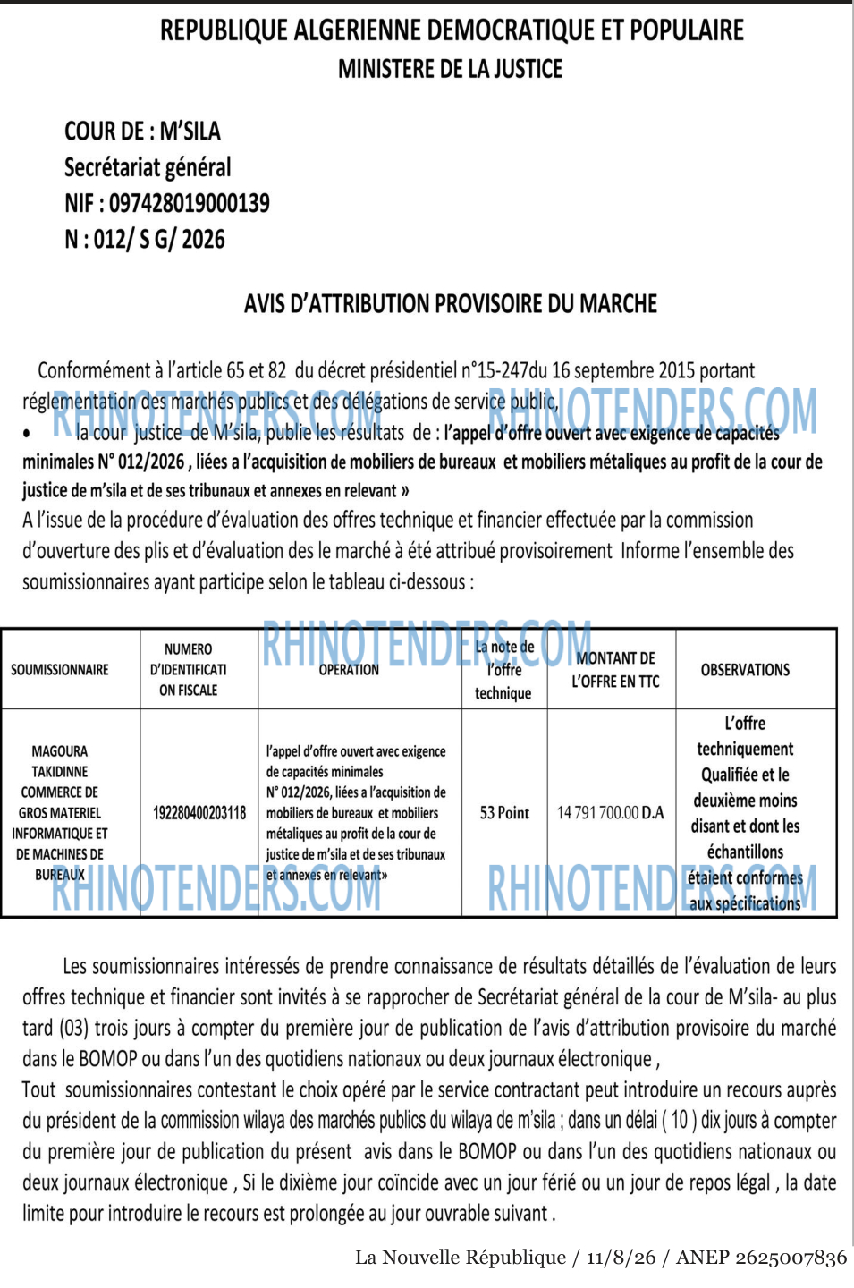 NOUVELLE REPUBLIQUE