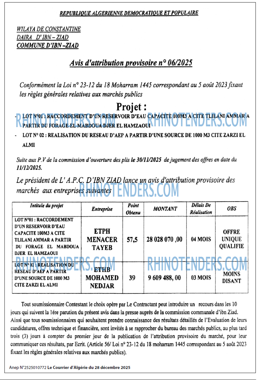 Le Courrier d'Algerie