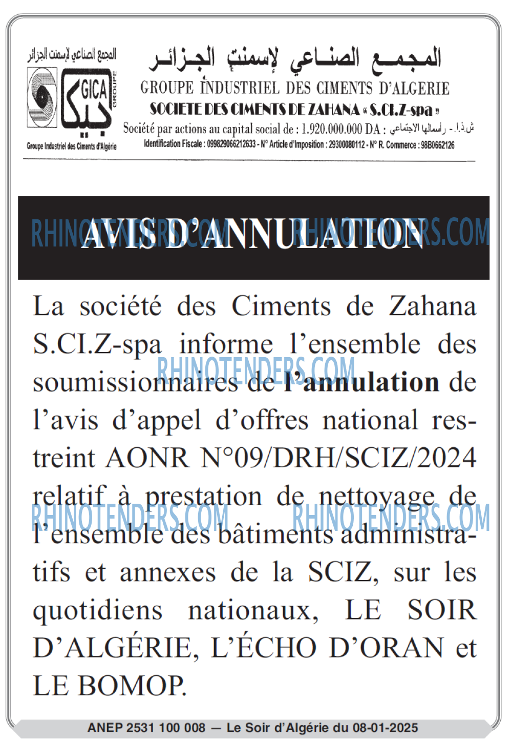LE SOIR D'ALGERIE