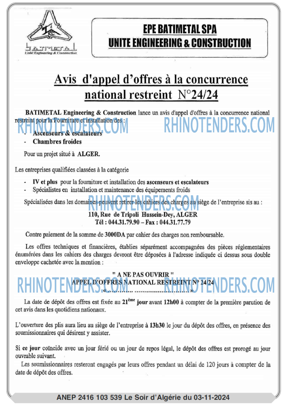 LE SOIR D'ALGERIE