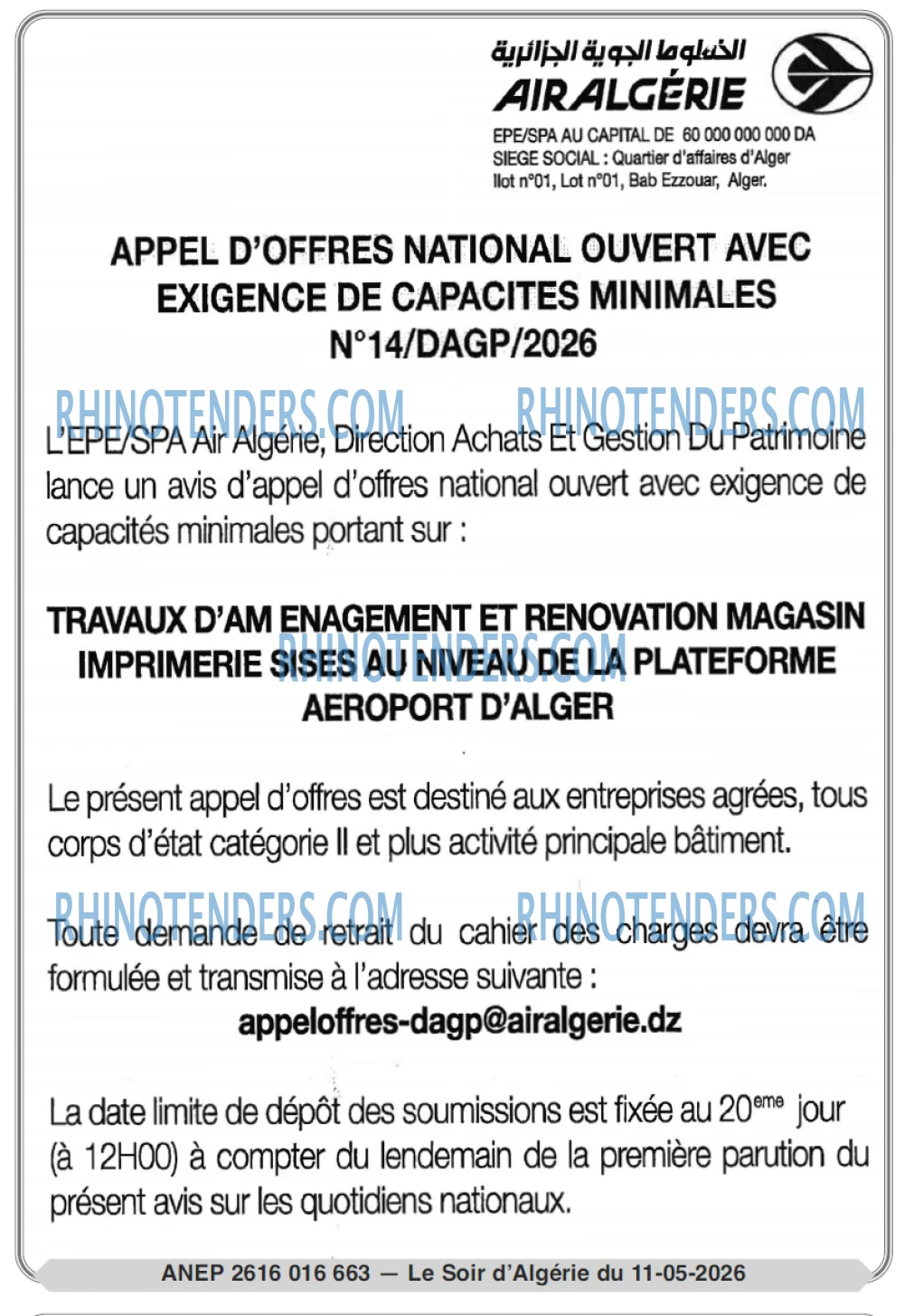 LE SOIR D'ALGERIE