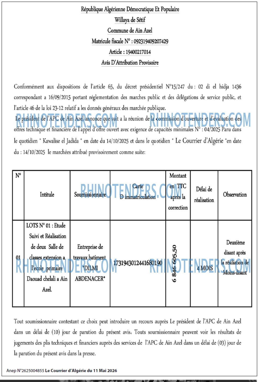 Le Courrier d'Algerie