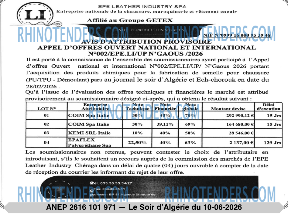LE SOIR D'ALGERIE
