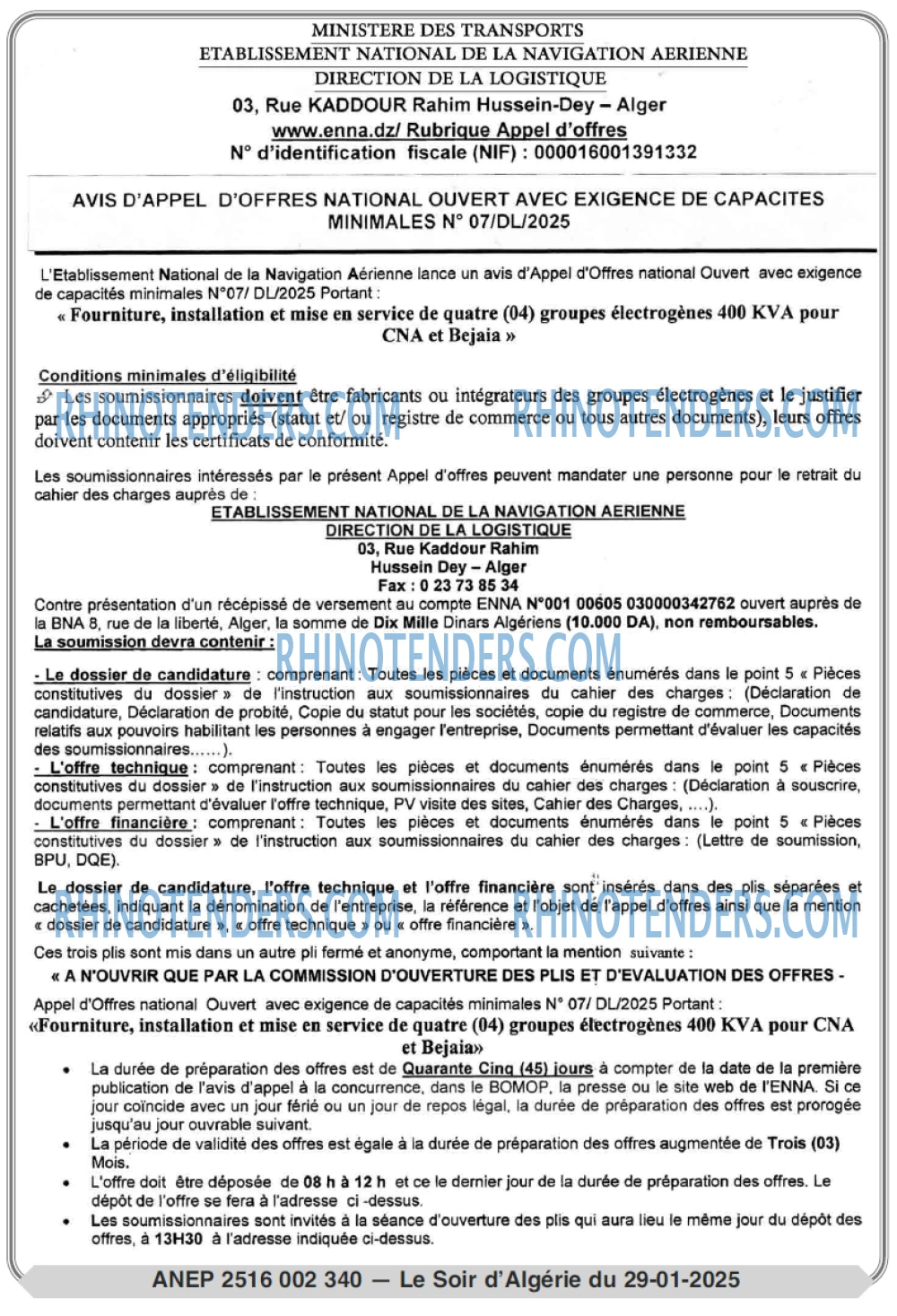 LE SOIR D'ALGERIE