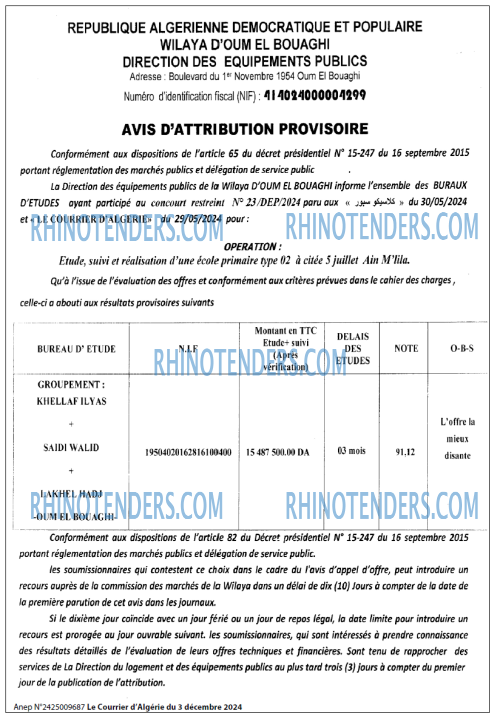Le Courrier d'Algerie
