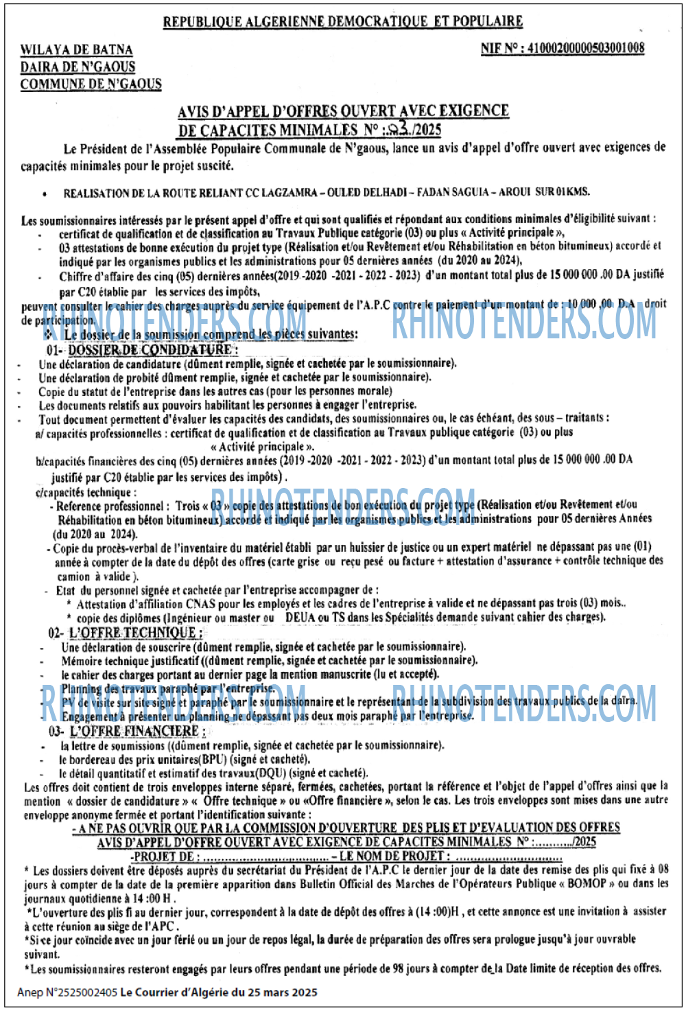 Le Courrier d'Algerie
