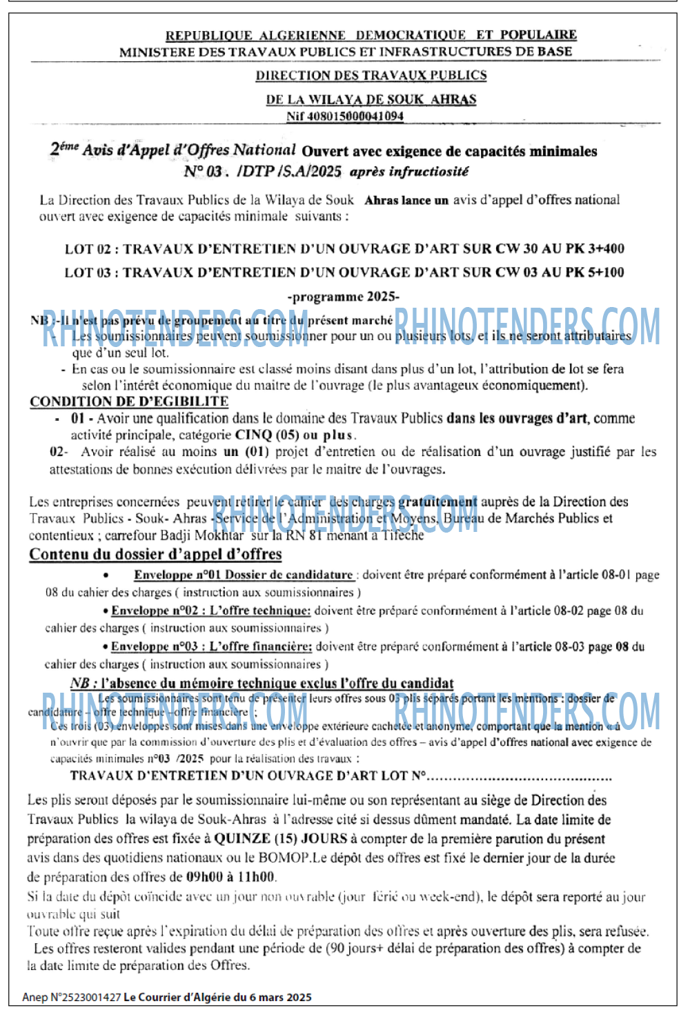 Le Courrier d'Algerie