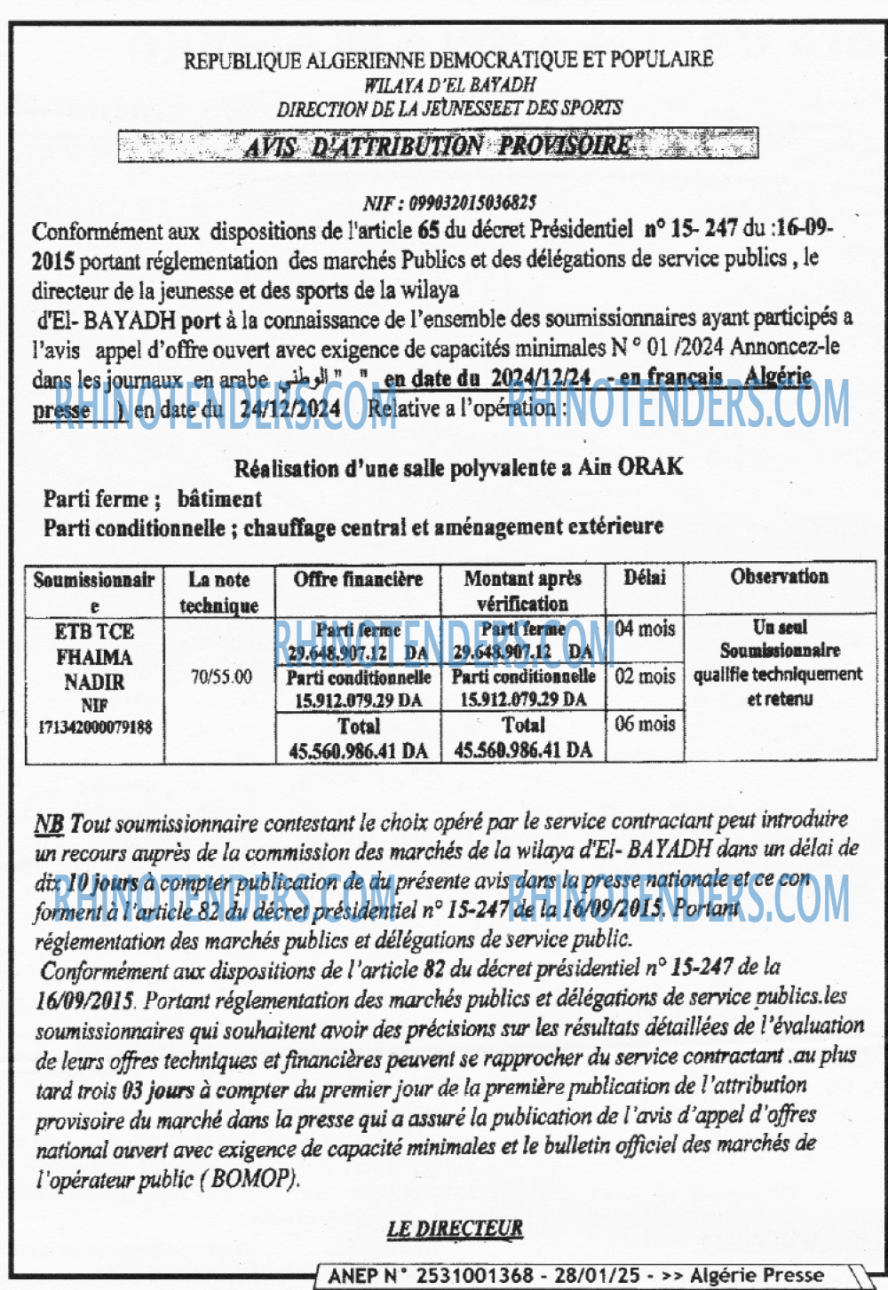 ALGERIE PRESSE