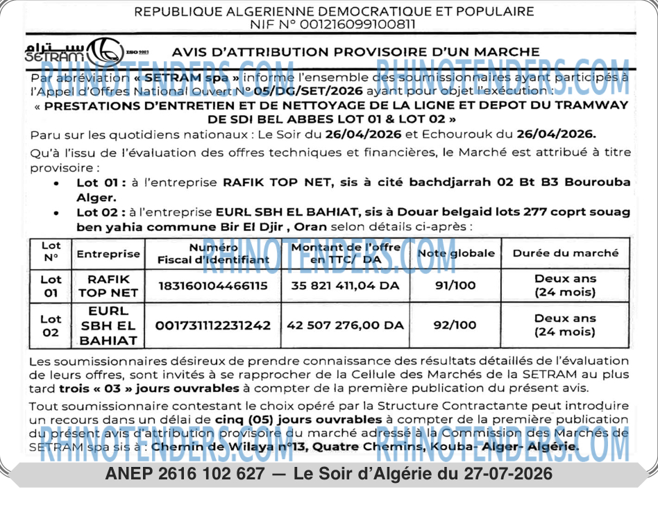 LE SOIR D'ALGERIE