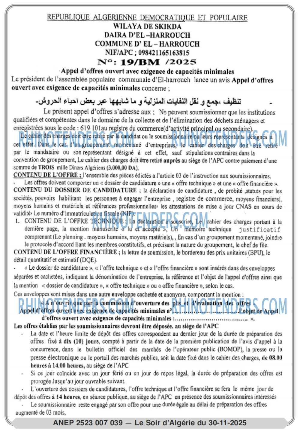 LE SOIR D'ALGERIE