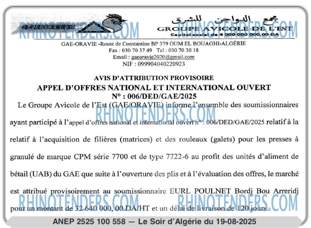 LE SOIR D'ALGERIE