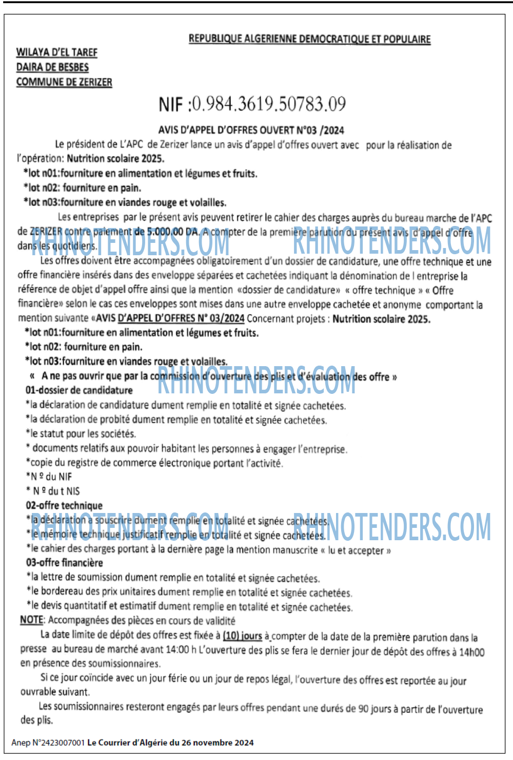 Le Courrier d'Algerie