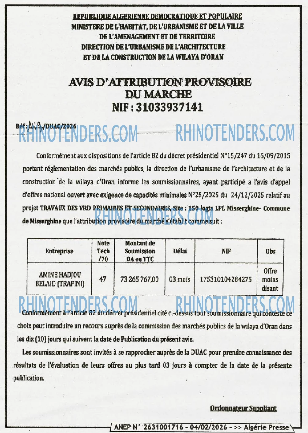 ALGERIE PRESSE