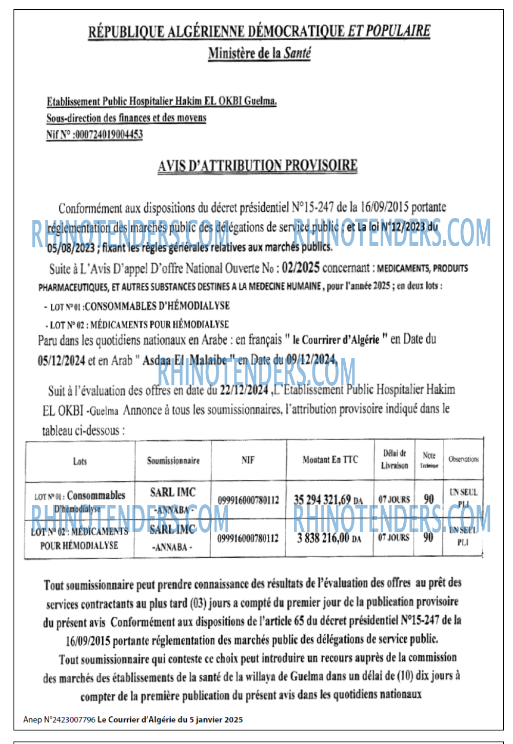 Le Courrier d'Algerie