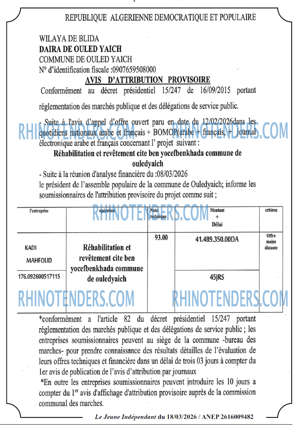 Jeune Independant
