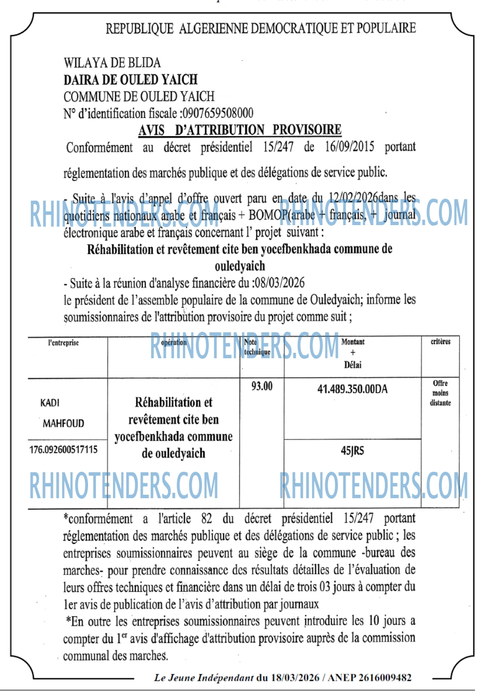 Jeune Independant