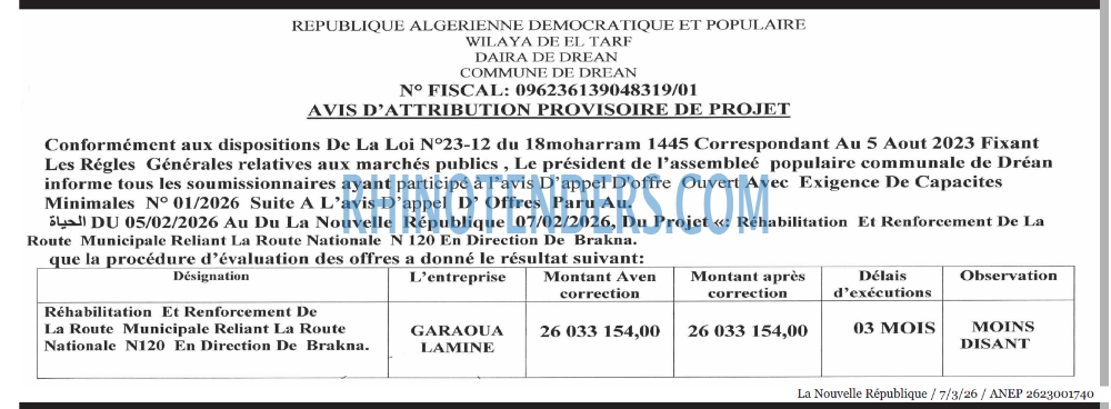 NOUVELLE REPUBLIQUE