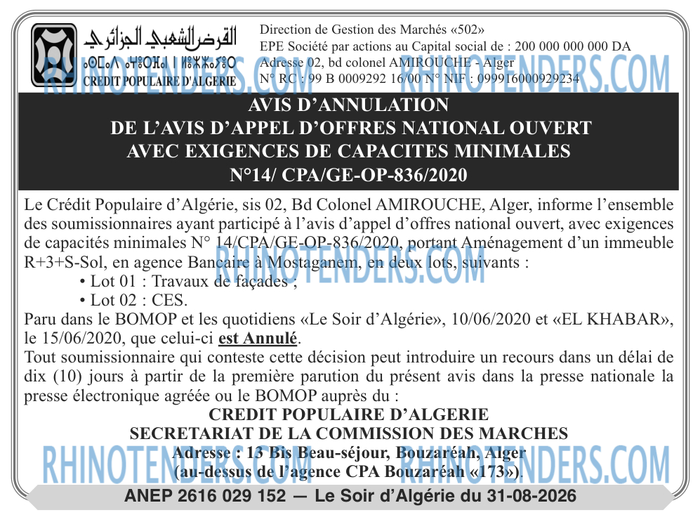 LE SOIR D'ALGERIE