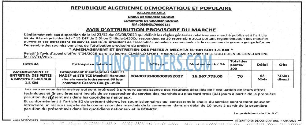 LE QUOTIDIEN DE CONSTANTINE
