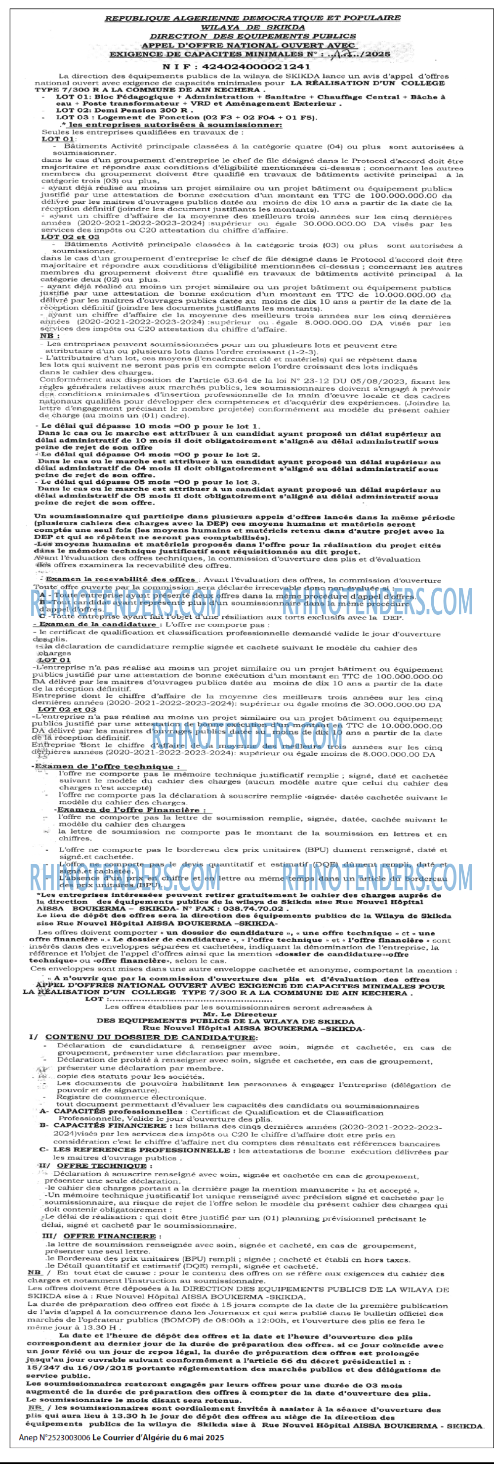 Le Courrier d'Algerie