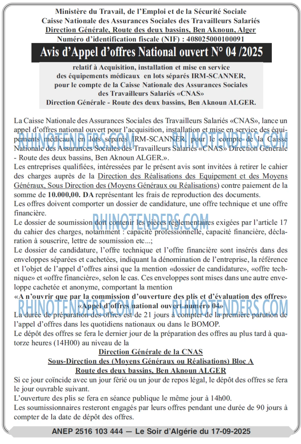 LE SOIR D'ALGERIE