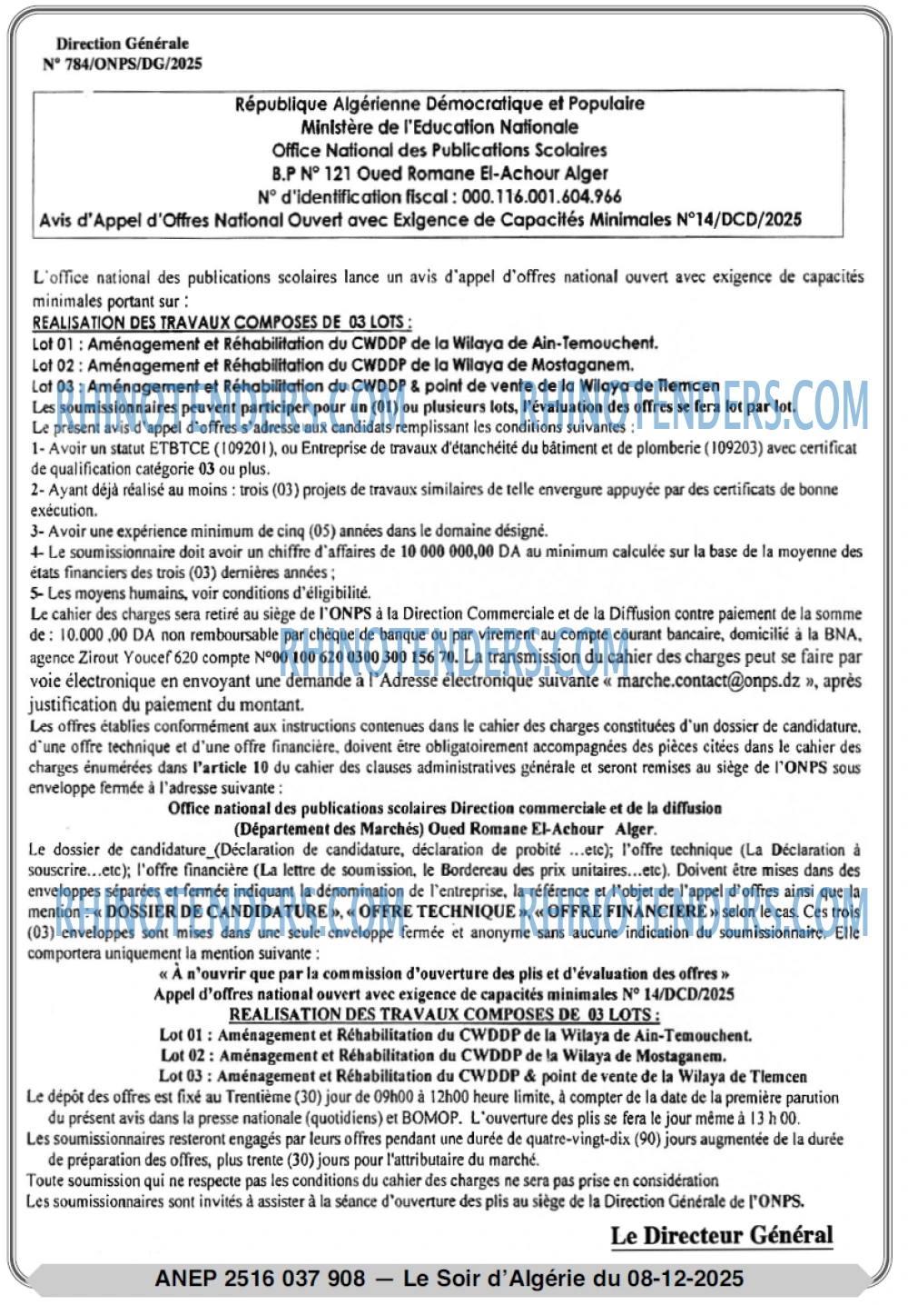 LE SOIR D'ALGERIE