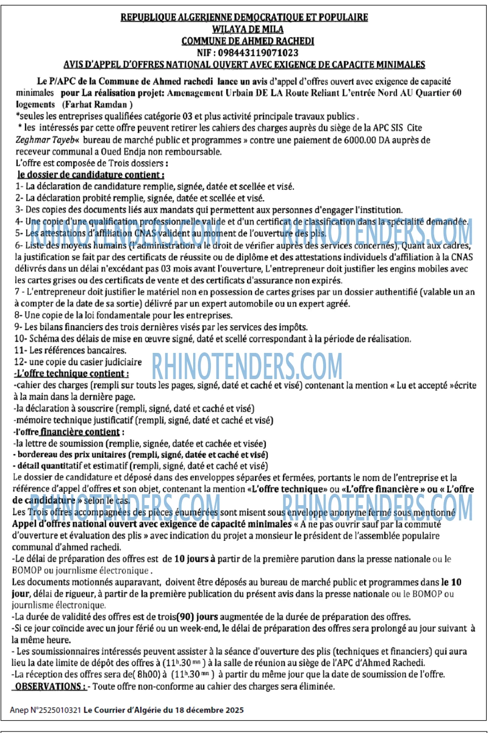 Le Courrier d'Algerie