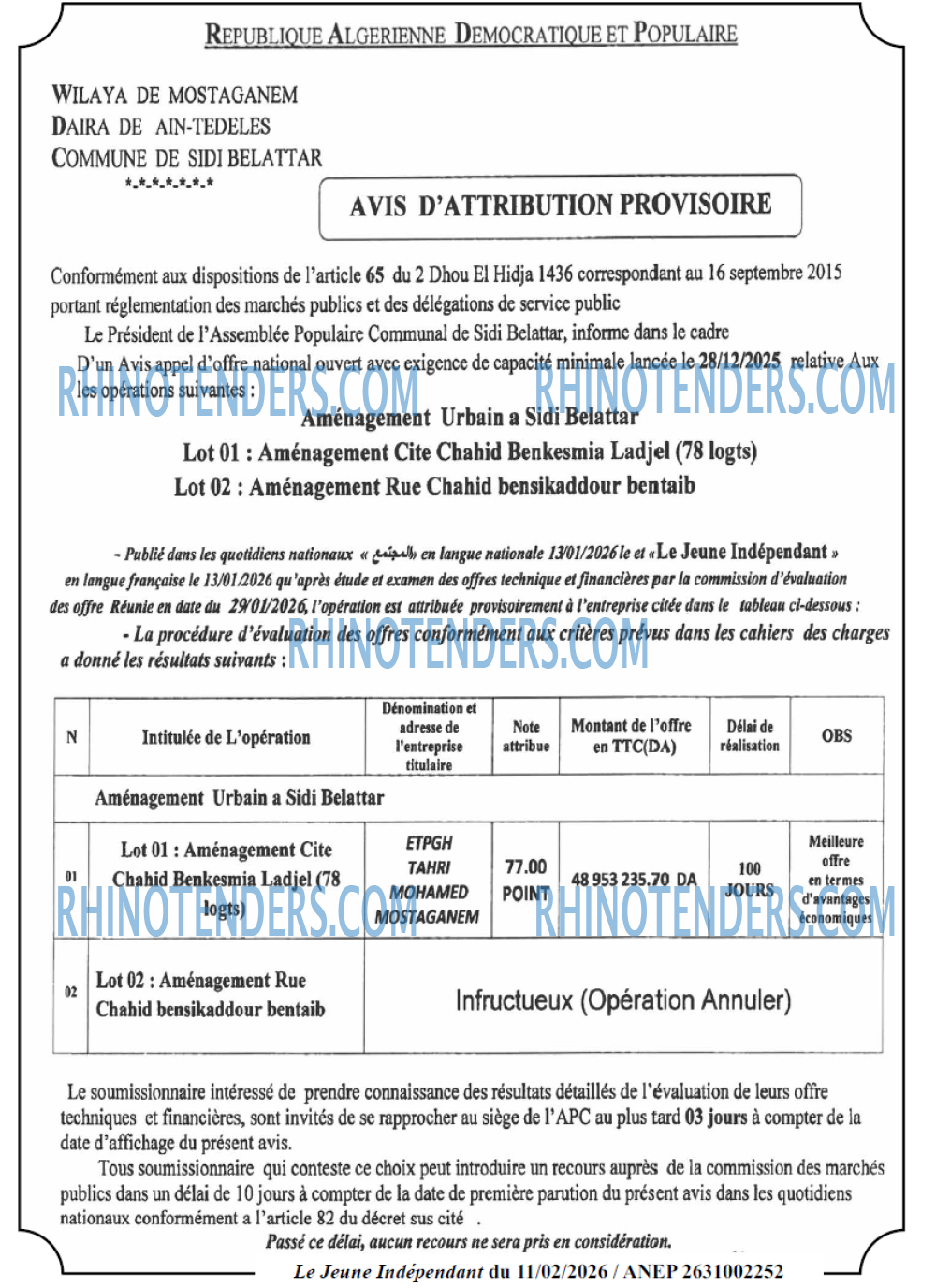 Jeune Independant