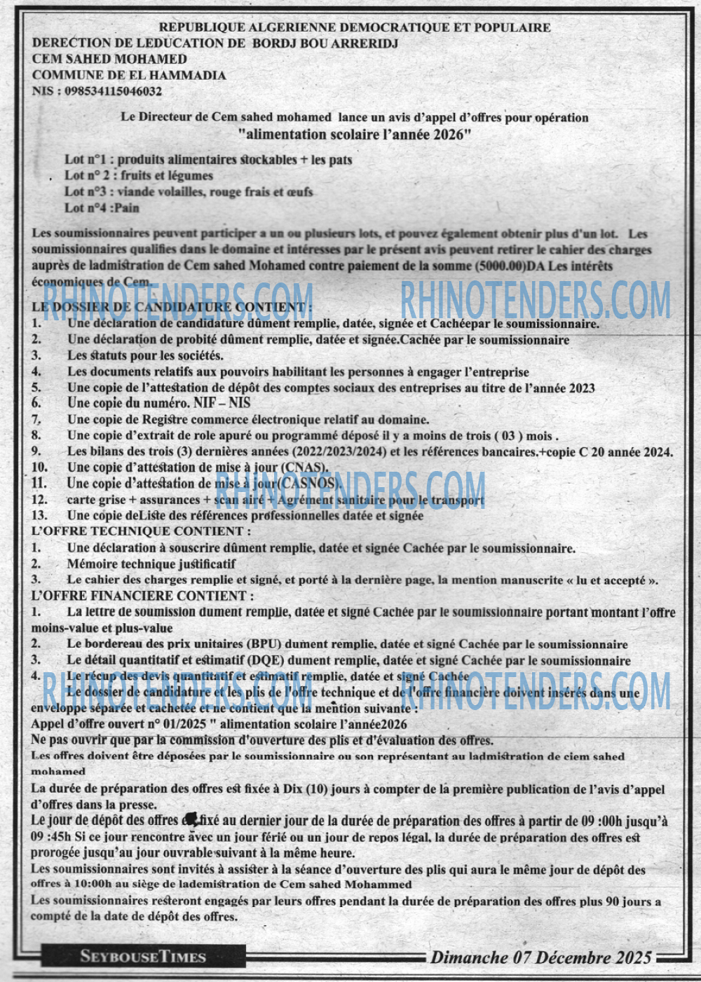 SEYBOUSSE TIMES