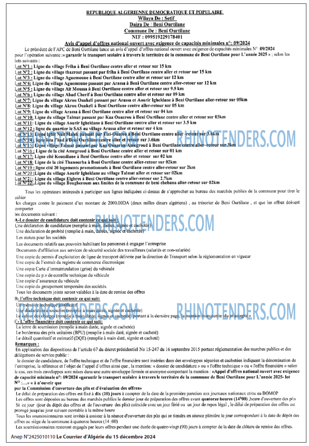 Le Courrier d'Algerie