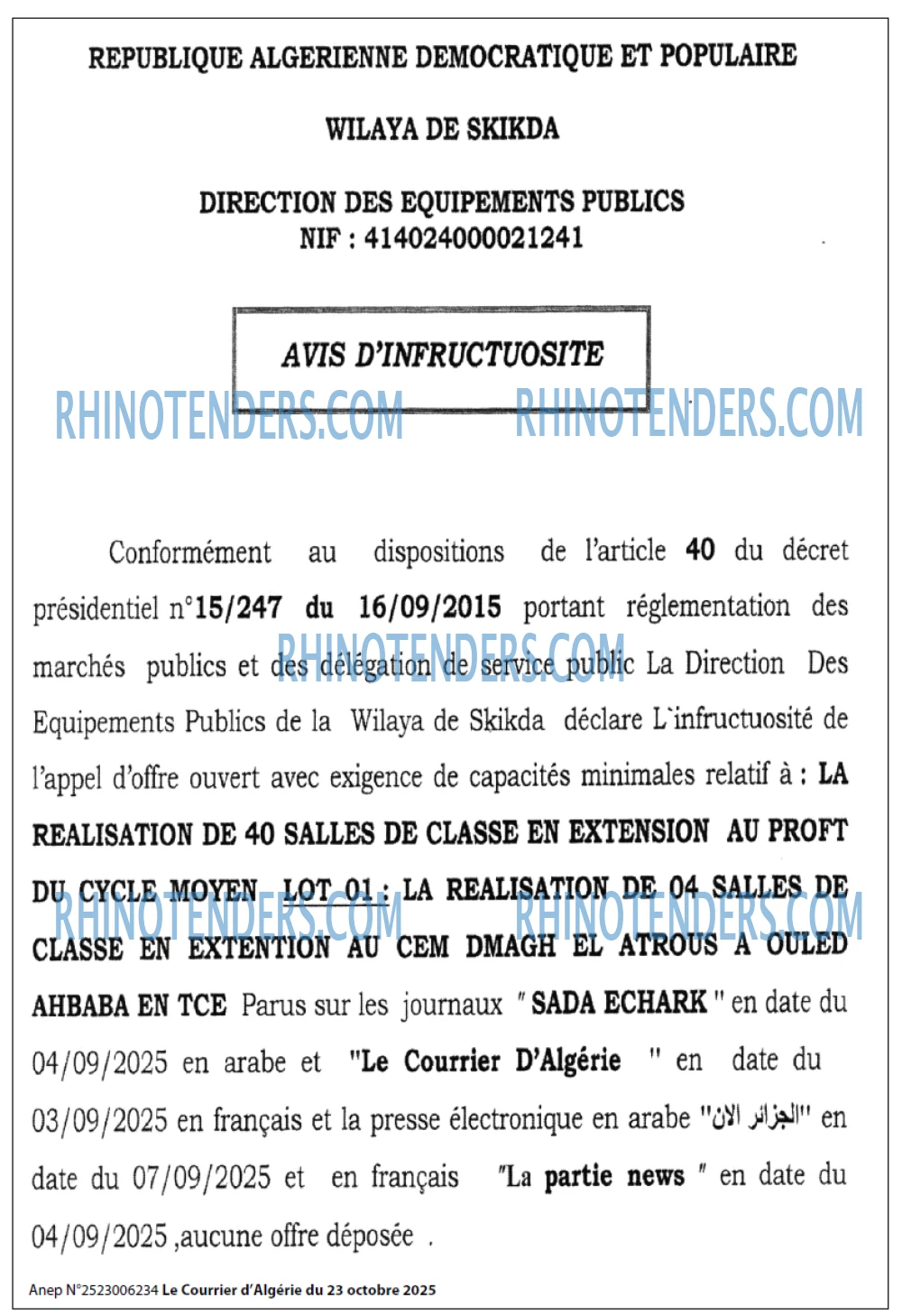 Le Courrier d'Algerie
