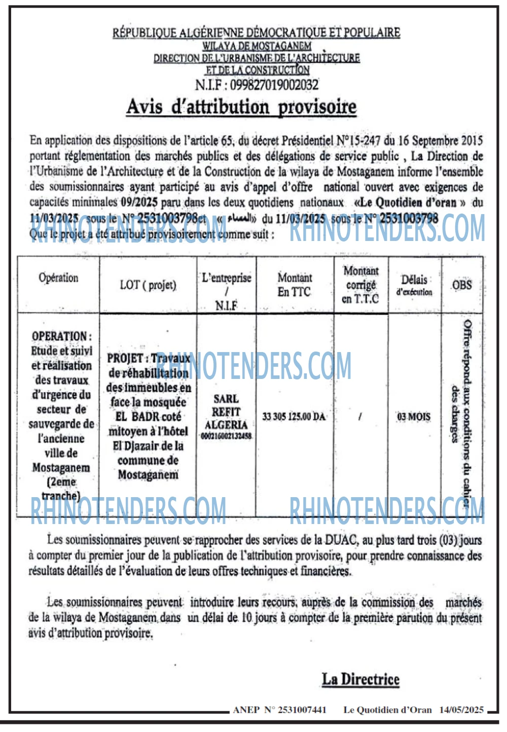 Le Quotidien d'Oran