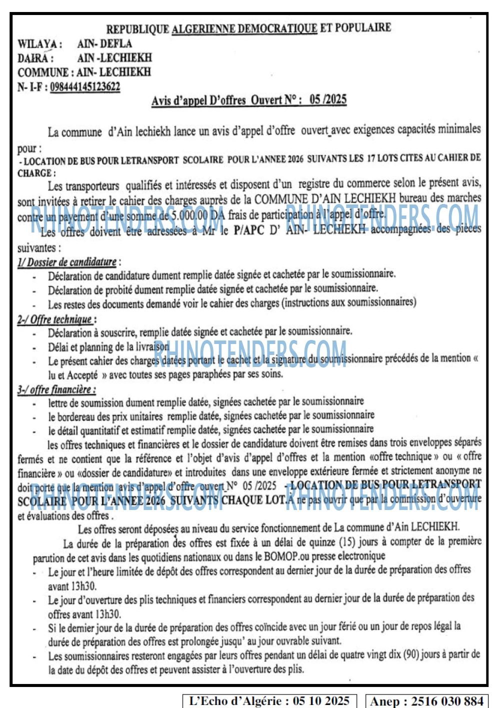 L'ECHO D'ALGERIE