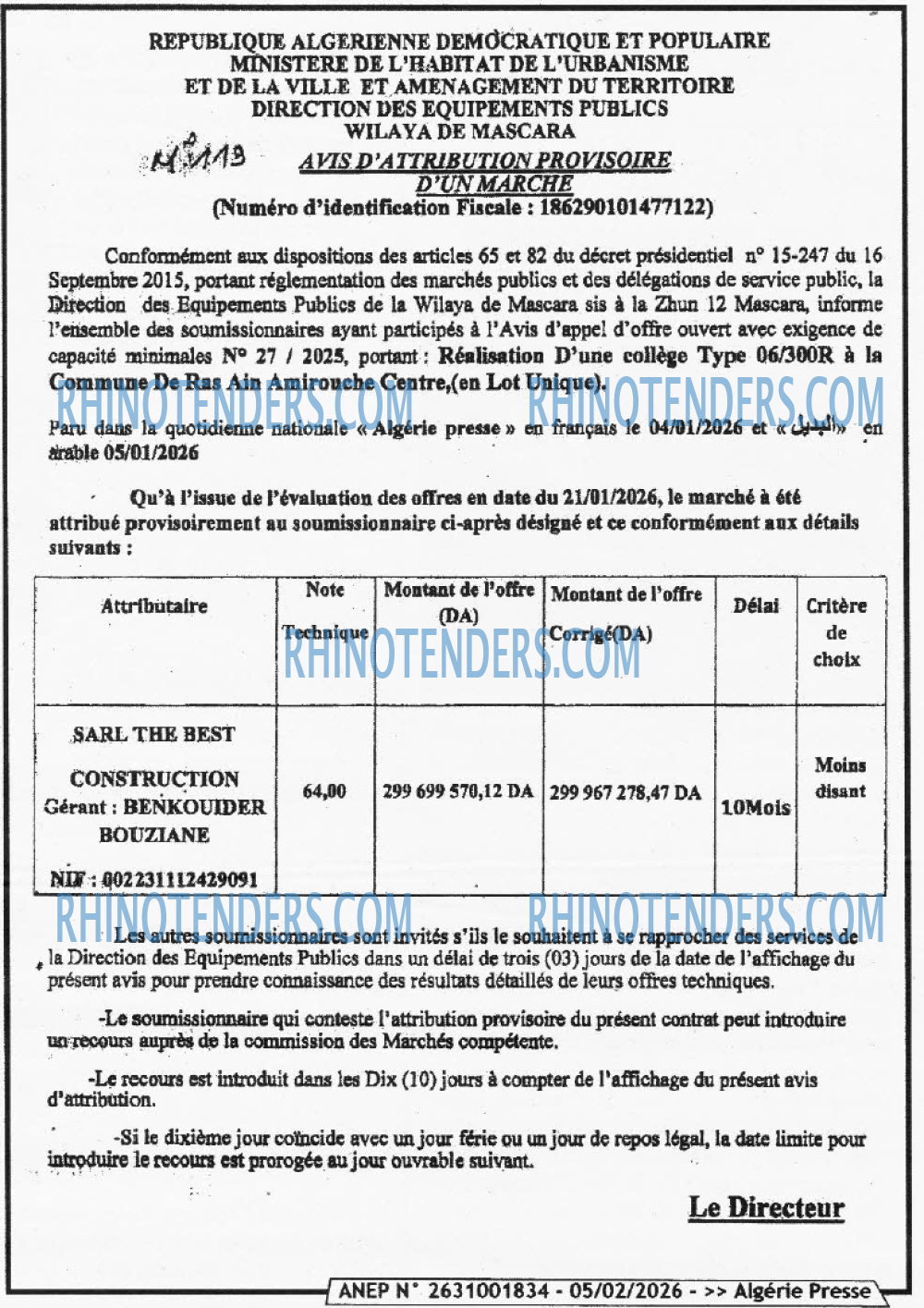 ALGERIE PRESSE