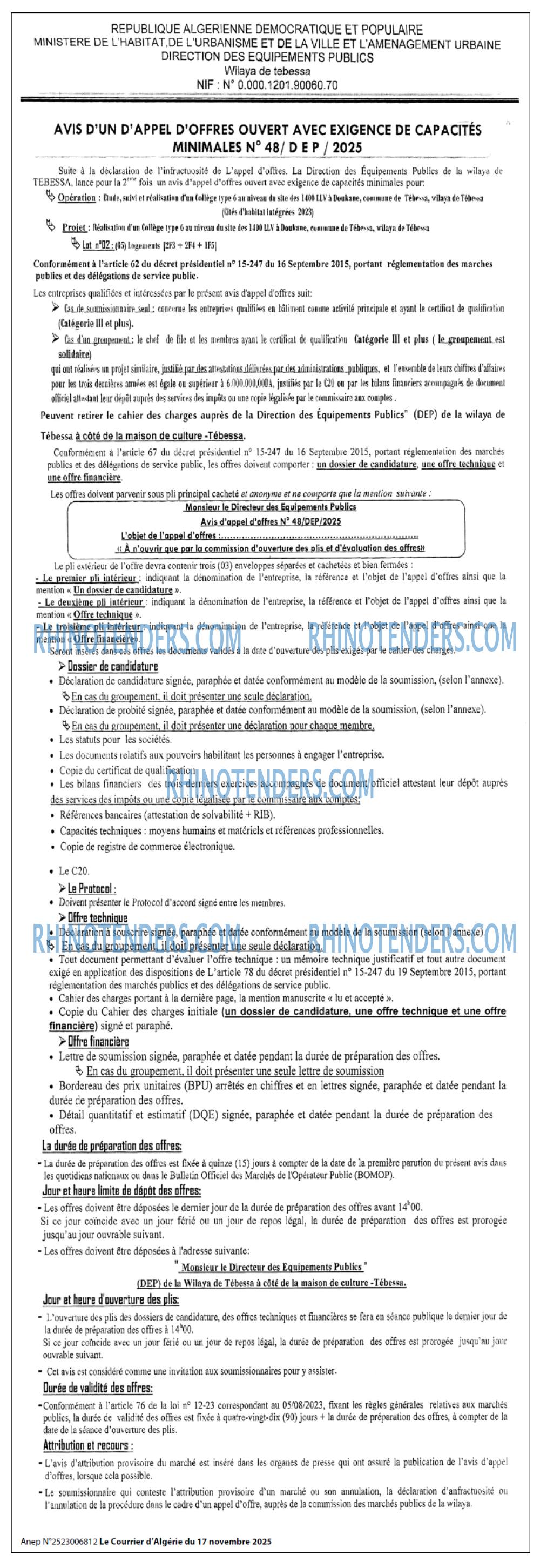 Le Courrier d'Algerie