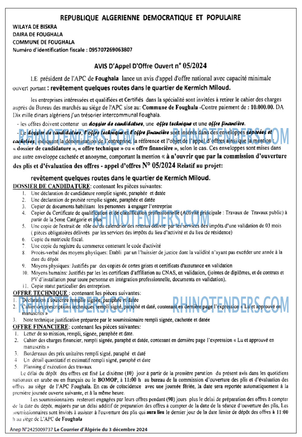 Le Courrier d'Algerie