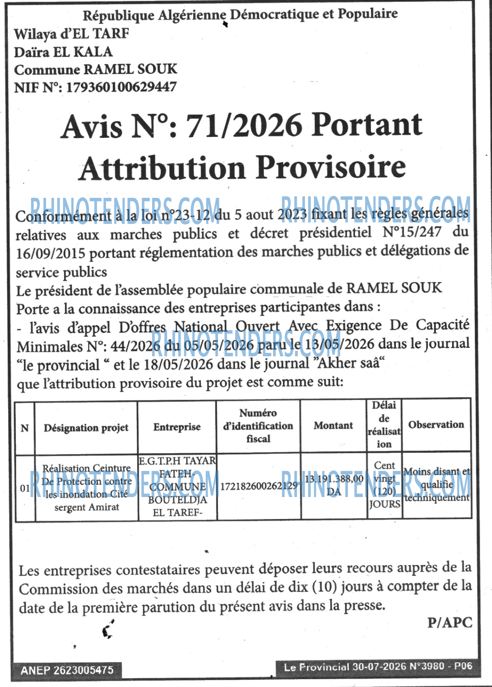 LE PROVINCIAL