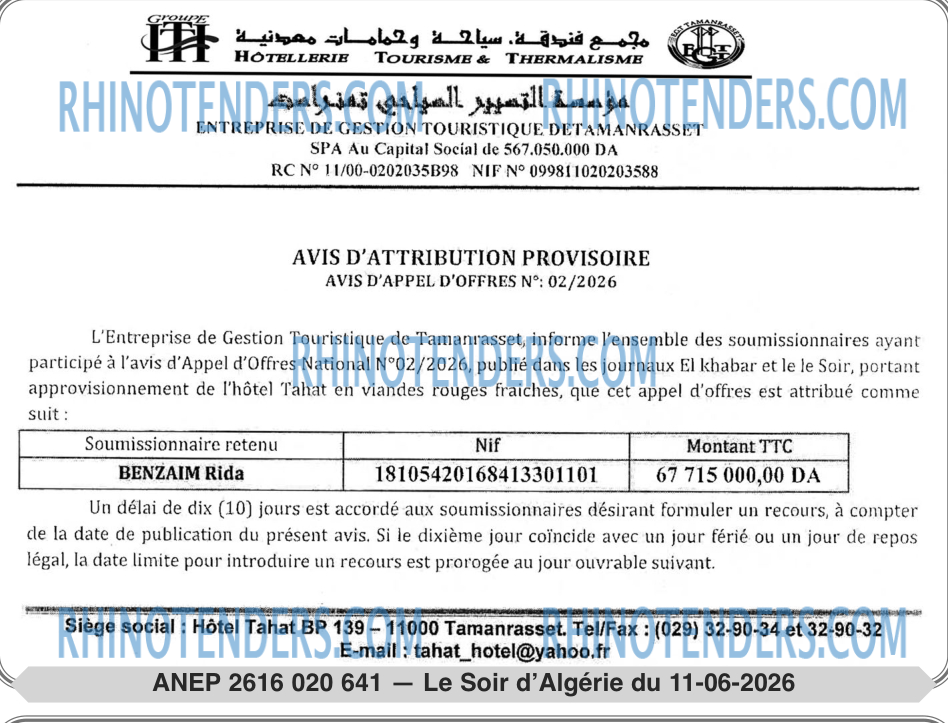 LE SOIR D'ALGERIE