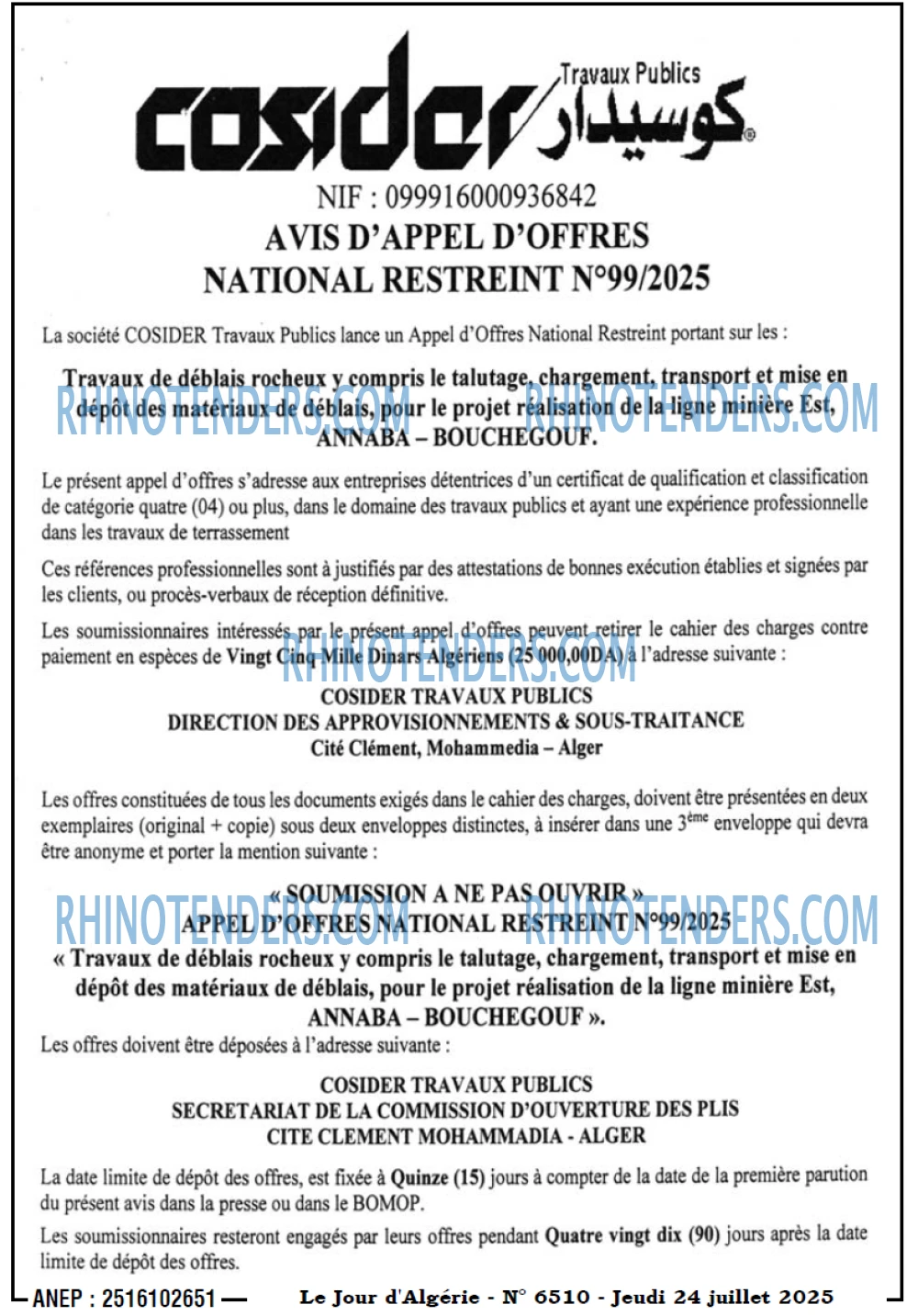 LE SOIR D'ALGERIE