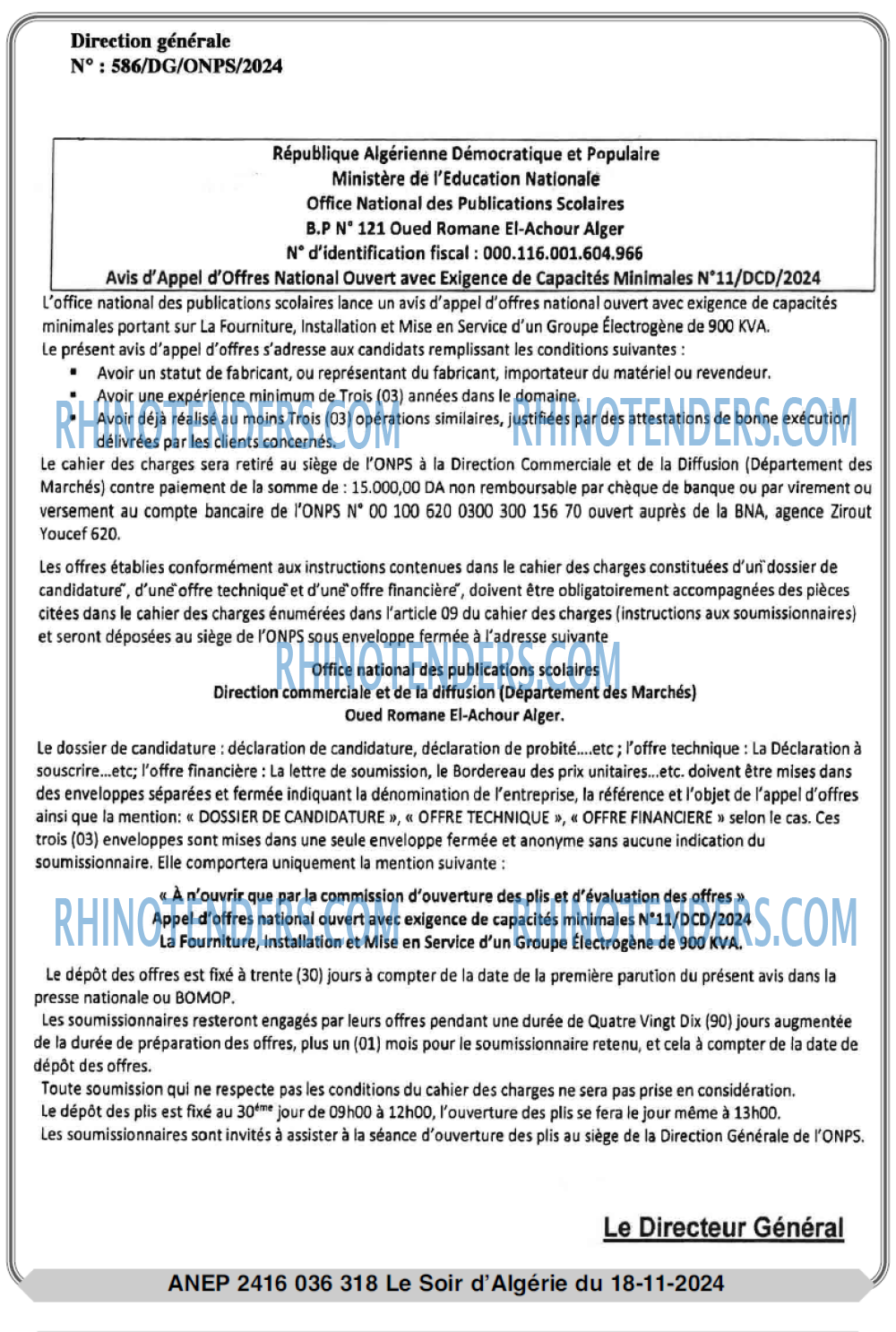 LE SOIR D'ALGERIE