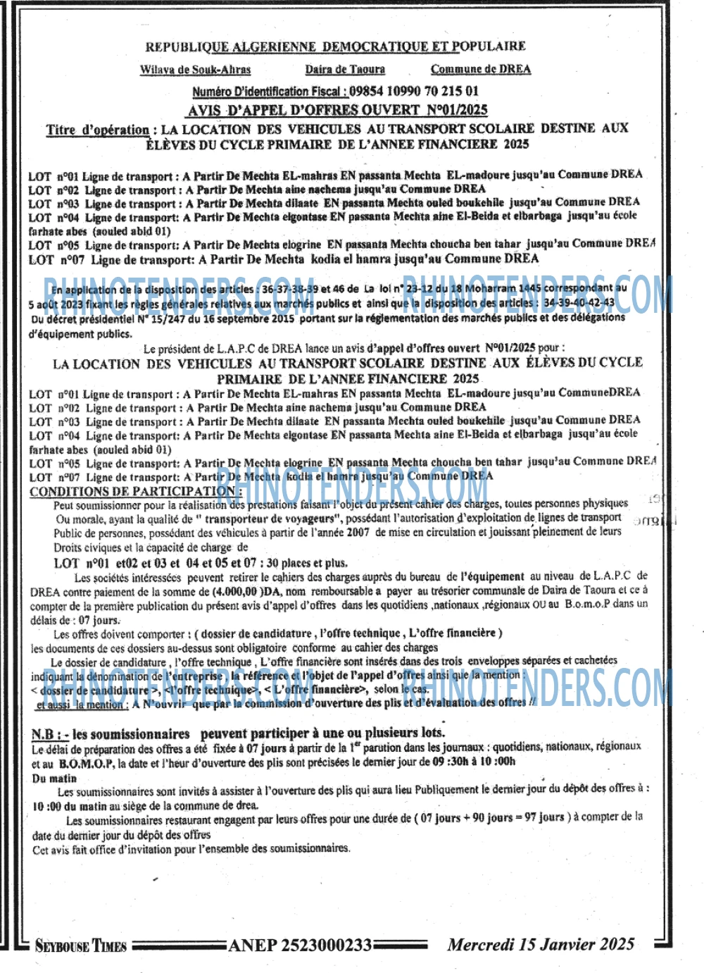 SEYBOUSSE TIMES