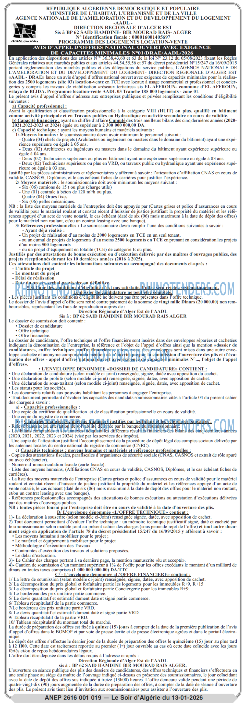 LE SOIR D'ALGERIE