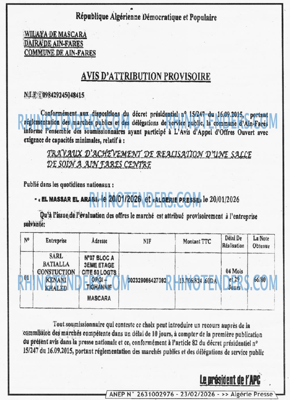 ALGERIE PRESSE