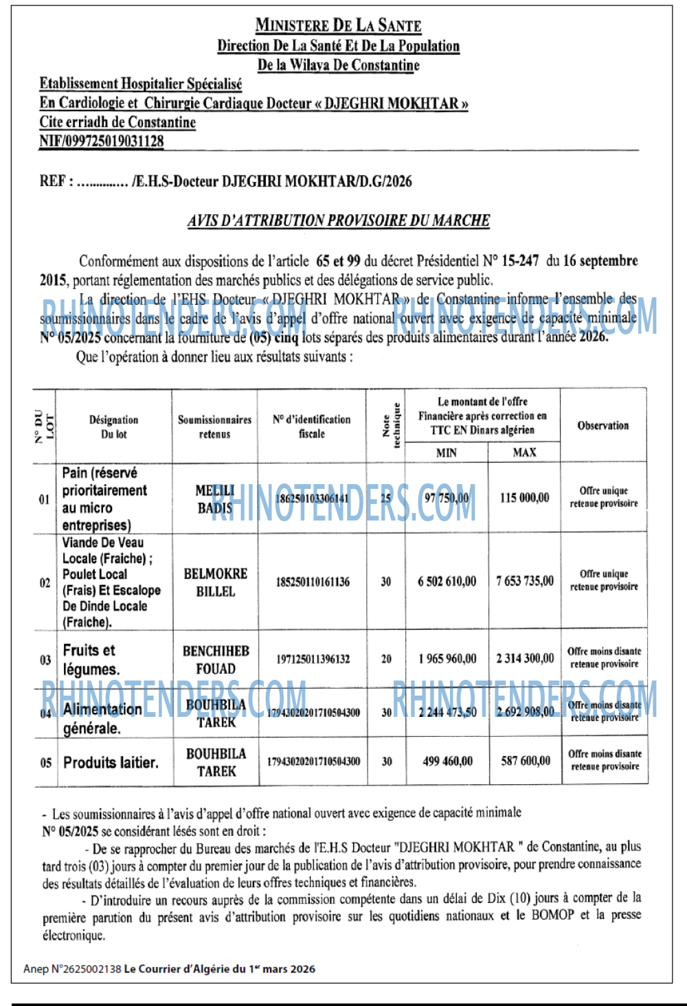 Le Courrier d'Algerie