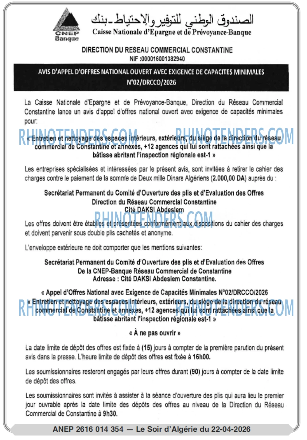 LE SOIR D'ALGERIE