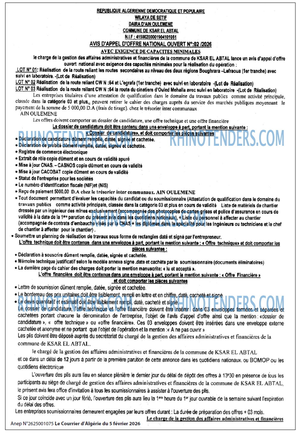 Le Courrier d'Algerie