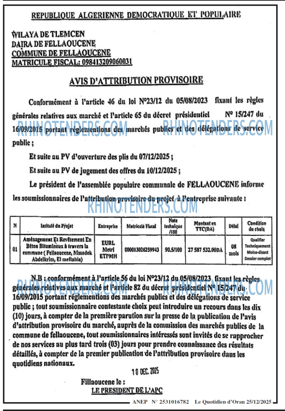 Le Quotidien d'Oran