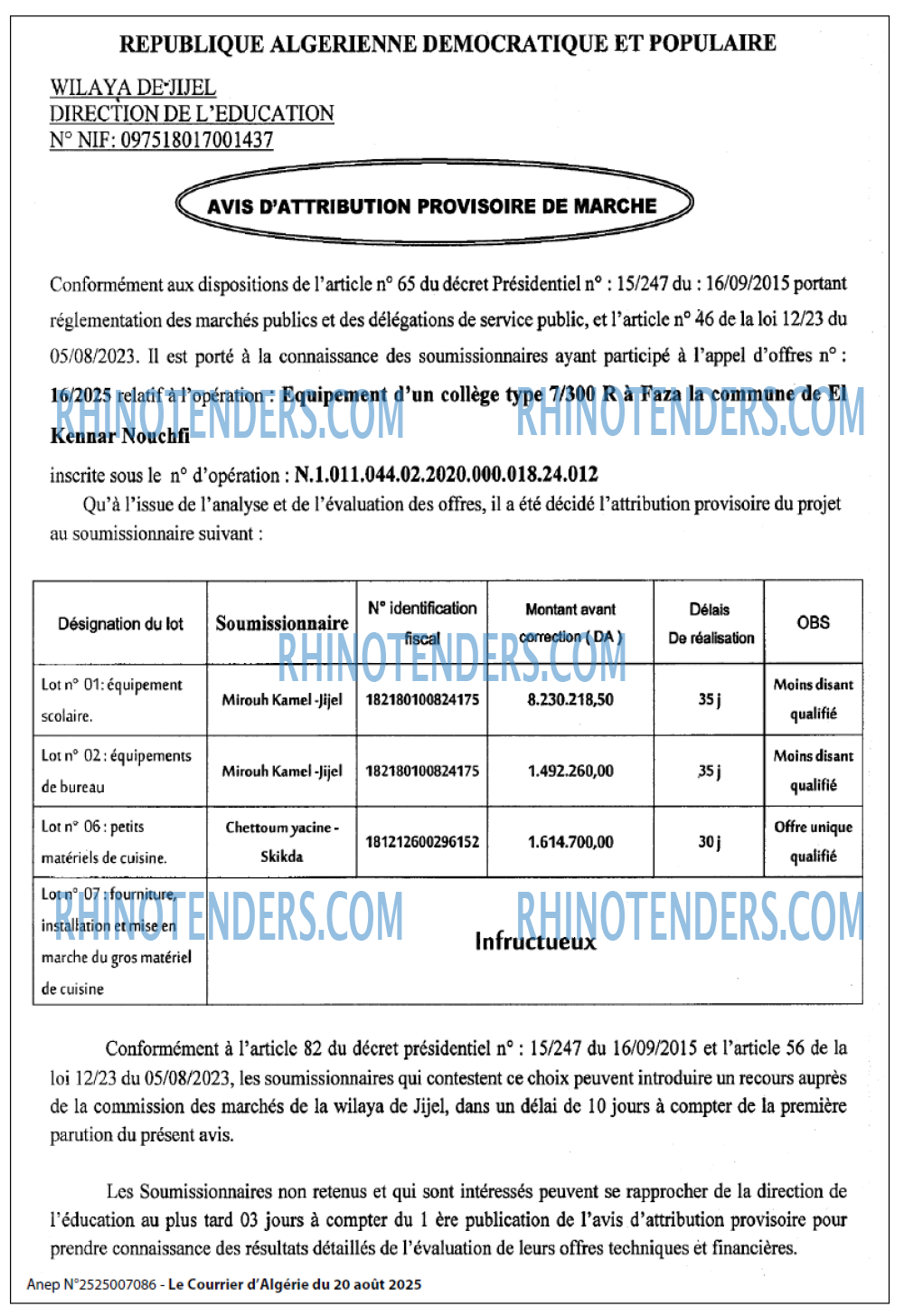 Le Courrier d'Algerie