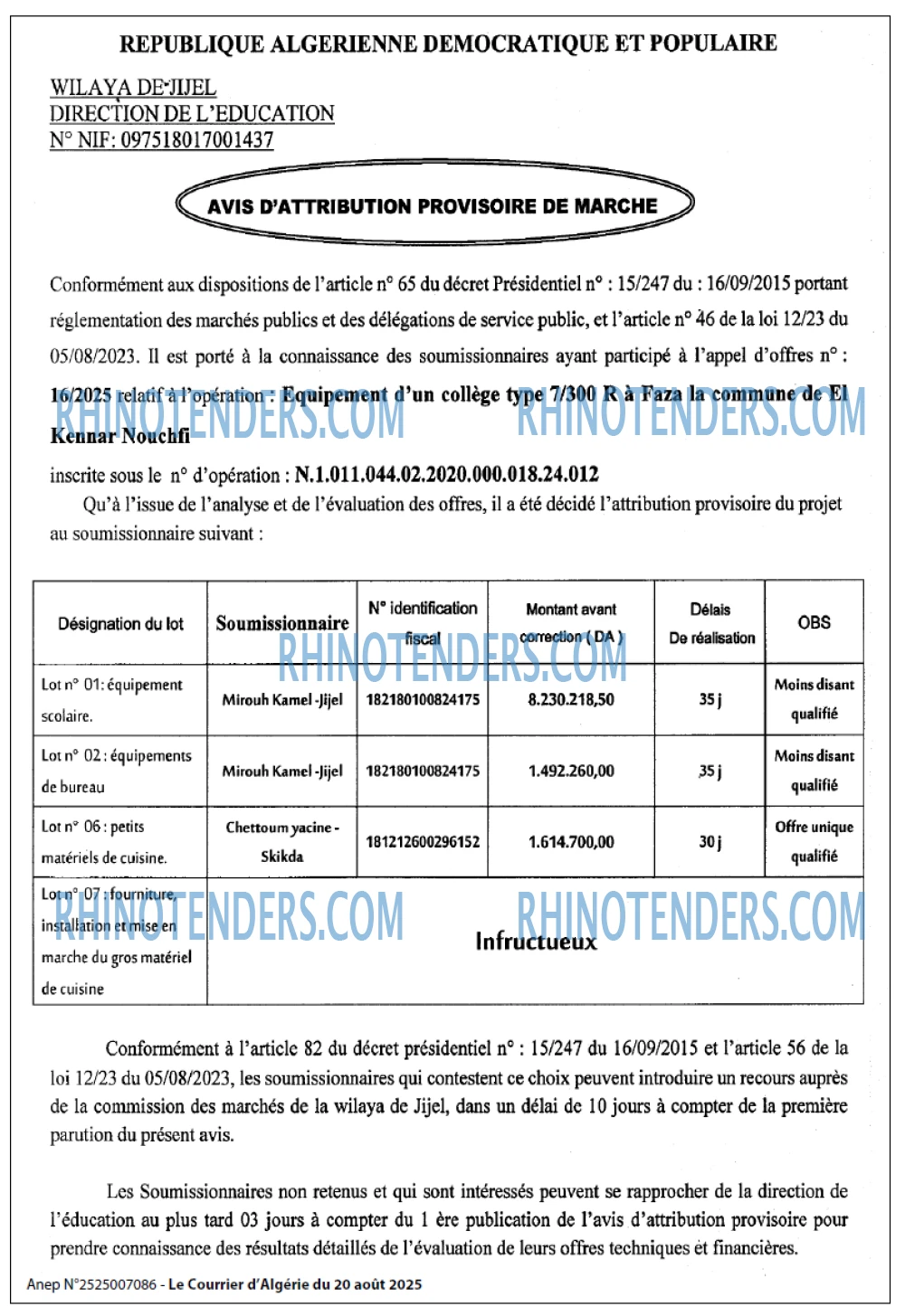 Le Courrier d'Algerie